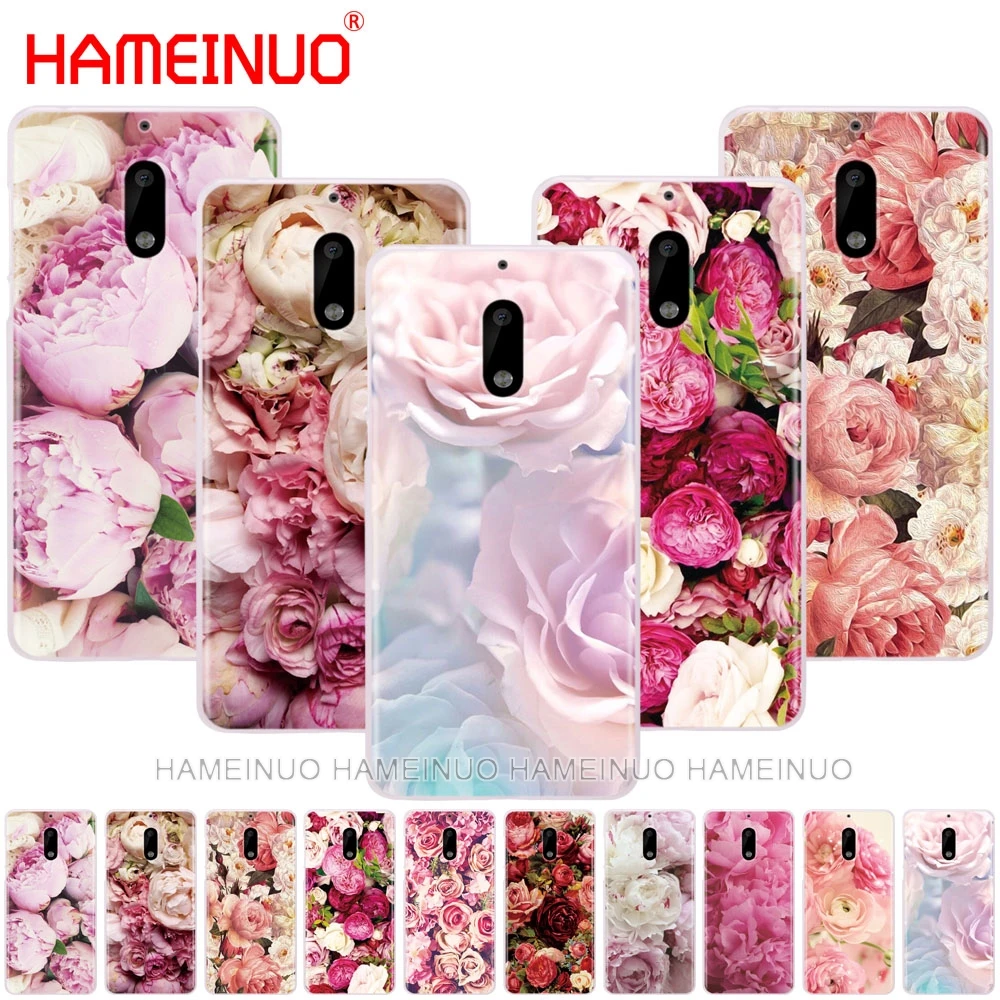 

Colorful Brilliant Rose Peony pink Flowers girl cover phone case for Nokia 9 8 7 6 5 3 Lumia 630 640 640XL 2018