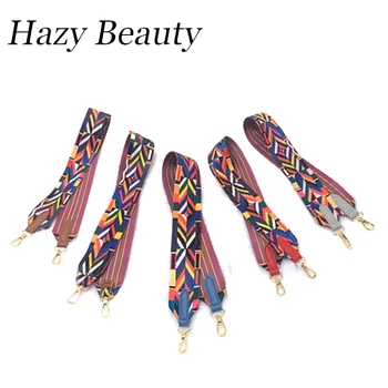 Hazy beauty 2017 New cotton women handbag guitar strap bohemian stylish bag stripe fashion slogan girls shoulder bag belts SS109