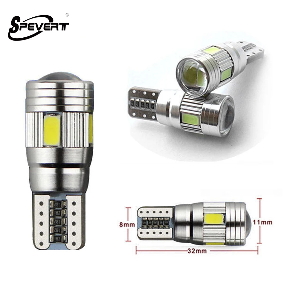 Супер яркие белые лампы SPEVERT T10 5630 6/10 SMD 501 W5W 6 светодиодный 10 Белый Ледяной Синий