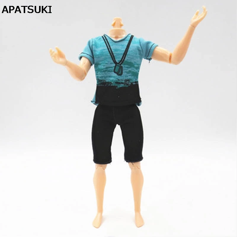 Fashion Clothes For Ken Doll Men's Outfit Daily Casual Wear T-Shirt Blouse Pants Trousers Barbie Friend Kid Toy | Игрушки и хобби