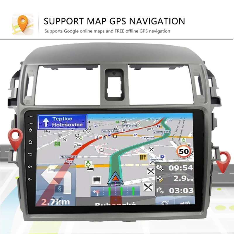 Clearance Android8.1 2din car navigation dvd player for Toyota Corolla e140/150 with multimedia video player and gps for car radio stereo 1