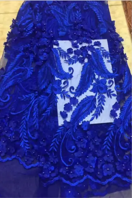 2017 Royal Blue Latest French Network Tulle Lace Fabric African 2017 Royal Blue Latest French Network Tulle Lace Fabric African Wedding Party Dress 3 D