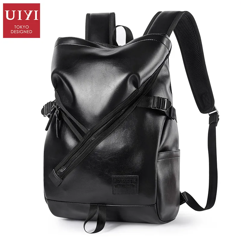 

UIYI PU Leather Waterproof Backpack Big capacity Men Computer Backpacks Casual Travel Bakpack for Men School Bags for Teenager