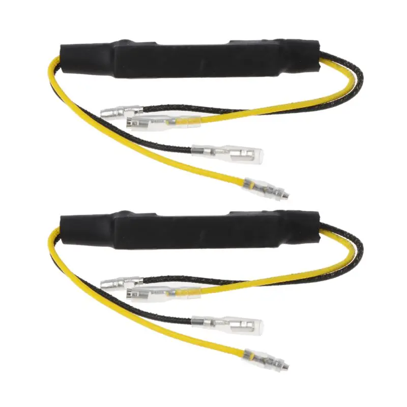 

2pcs Motorcycle LED Turn Signal Light Decoders Single Resistance Decoder 2 Heat Resistant Lines High quality