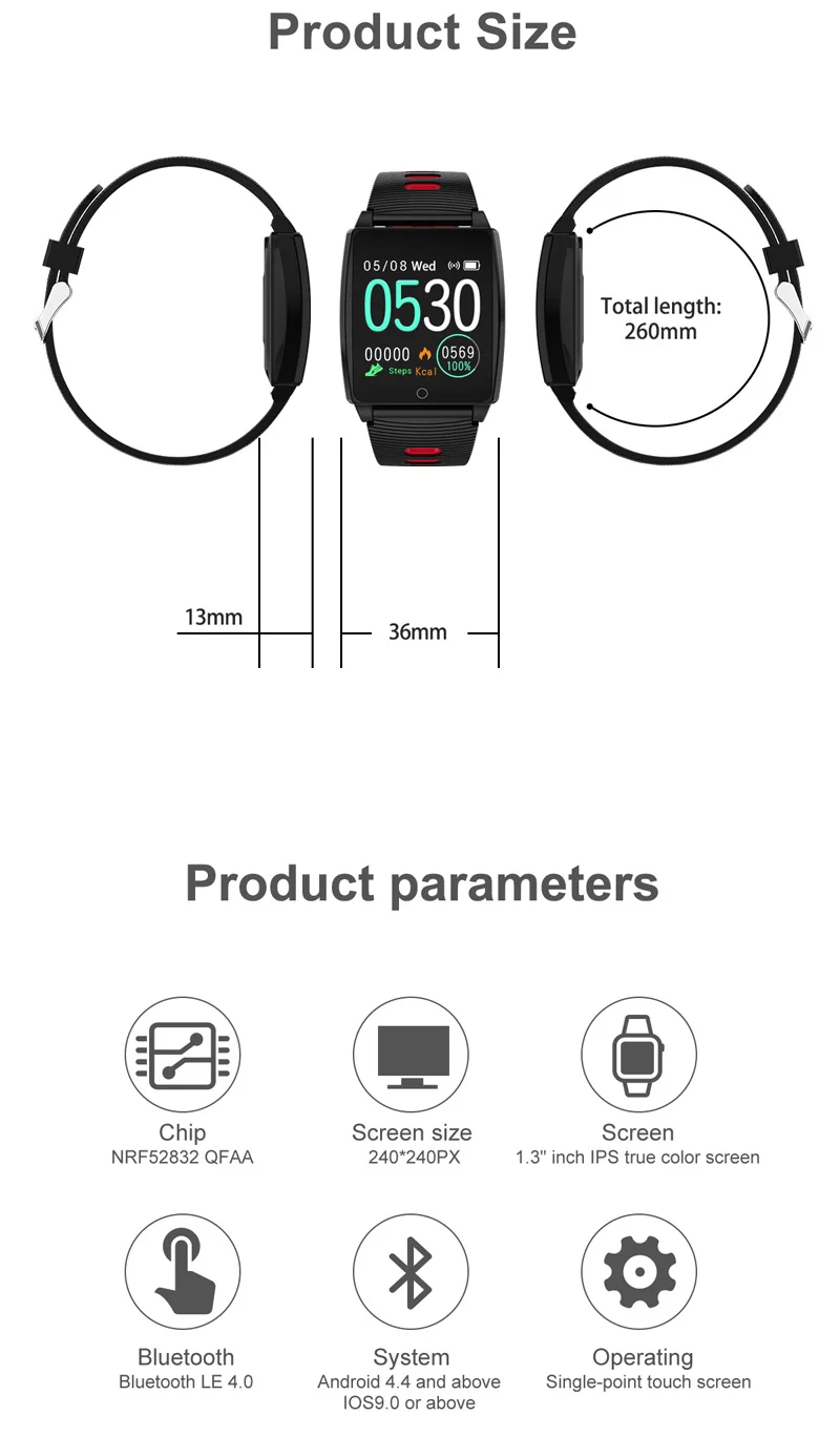 Смарт-часы Android IOS браслет для измерения пульса кровяное давление фитнес-трекер секундомер обратный отсчет шаг цветной водонепроницаемый спортивный ремешок