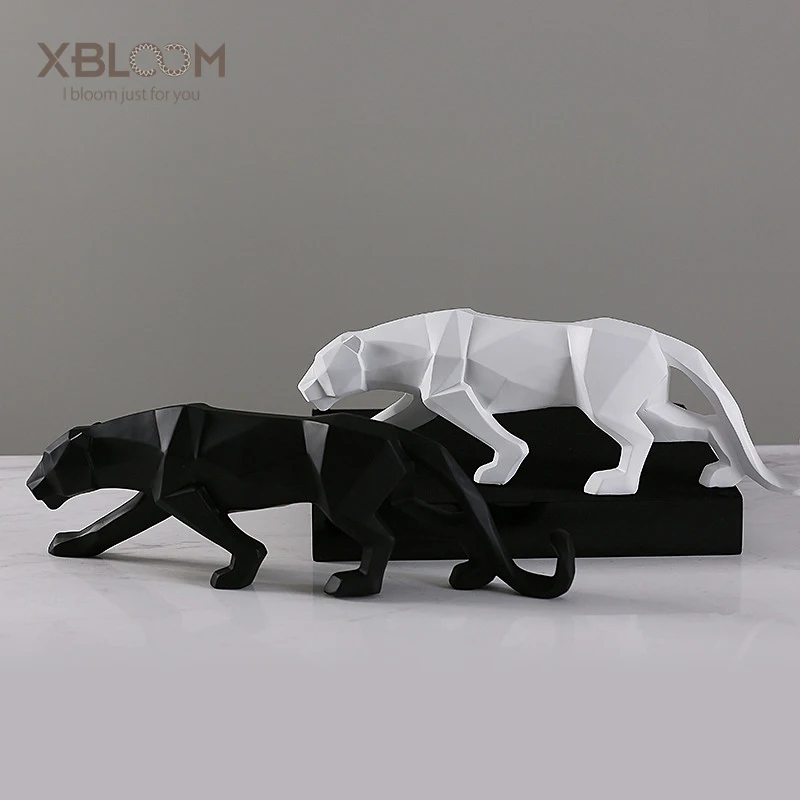 Modern abstract american cheetah tiger lion animal statue geometric origami home decor furniture home soft wedding decoration