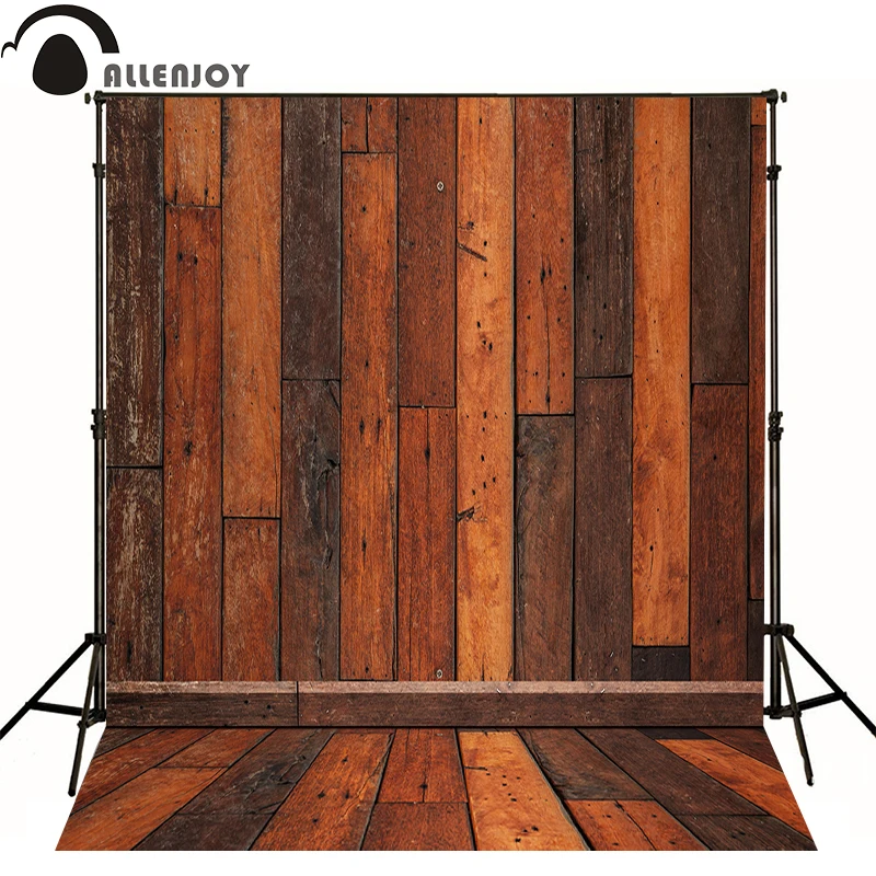 

Allenjoy Professional photography background Board gluing vintage wooden wall newborn baby shower vinyl fabric for sale fashion