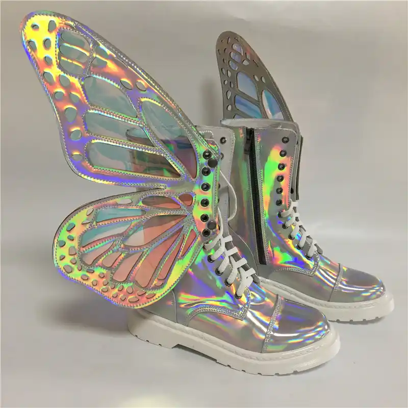 holographic butterfly boots