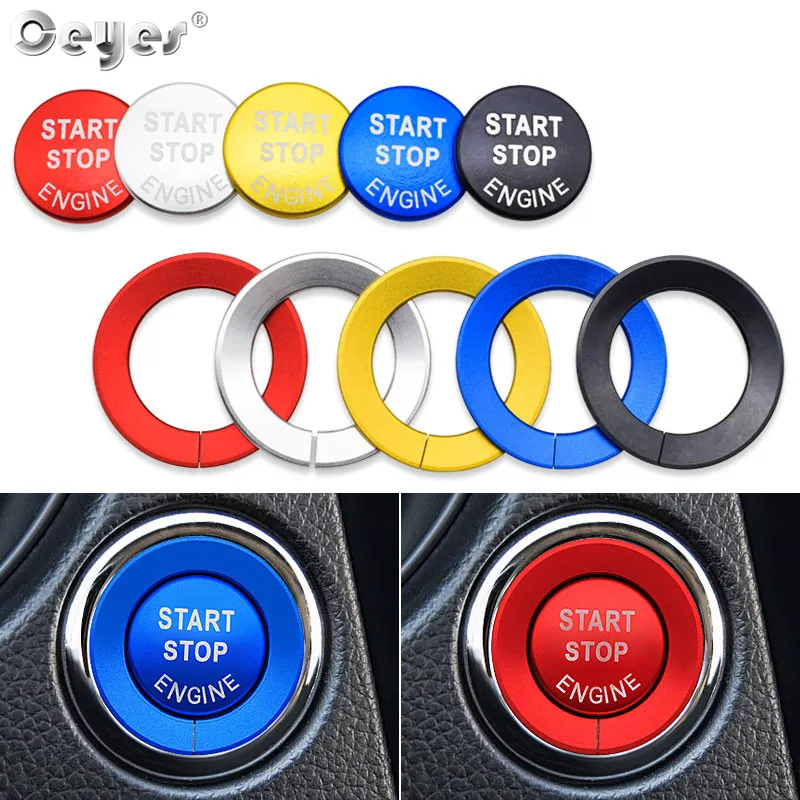 

Ceyes Car Styling Auto Engine Start Stop Button Rings Interior Accessories Covers Holeless Case For Nissan Qashqai For Infiniti