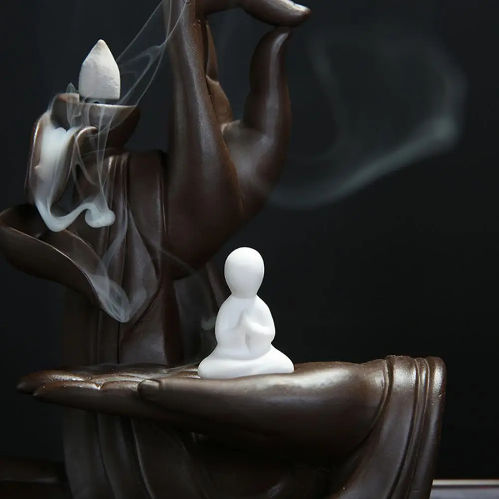Handmade Backflow incenso Lotus/Monk Backflow porta incenso bastoncini di incenso supporto con pezzi Backflow incenso Home Decor Lotus Handmade Backflow incenso Lotus/Monk Backflow porta incenso bastoncini di incenso supporto con pezzi Backflow incenso Home Decor Lotus