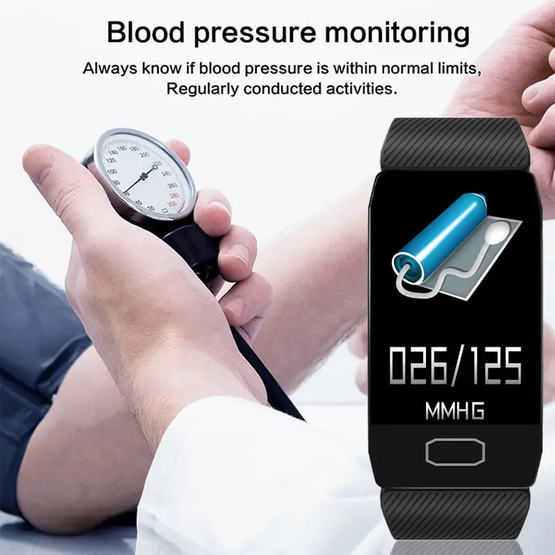  LIGE Sports Bracelet Heart Rate Blood Pressure Monitor Health Smart Watch IP67 Waterproof Fitness T - 4000107012721