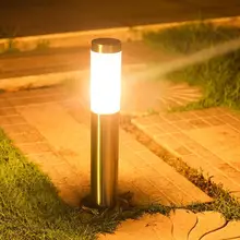 4 шт. 12 Вт E27 супер яркий нержавеющей стали газон лампа открытый сад лампа сквере вилла Пейзаж лампа сообщества улице лампа