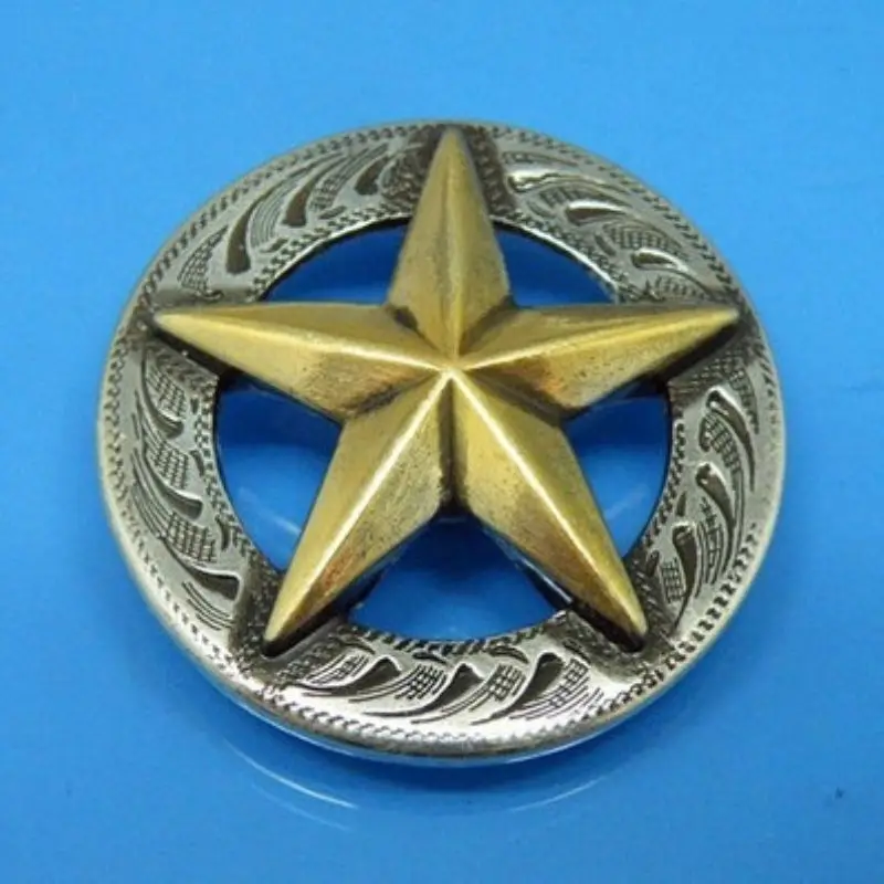 

DIY Leathercraft Hardware Texas Star Concho SRTP Finish with Gold Star