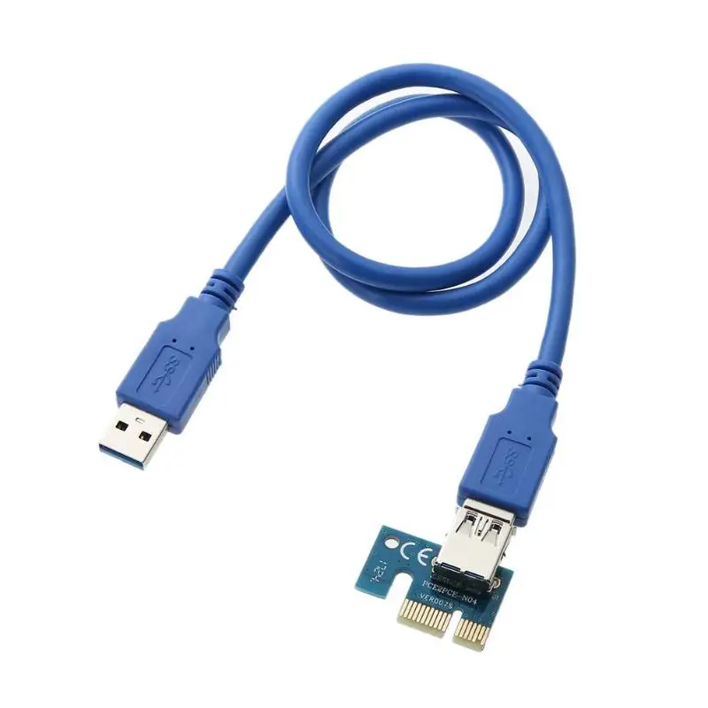 PCI-E Riser Card PCI Express 1X to 16X Adapter SATA 4Pin Molex Power USB 3.0 Cable for Miner Bitcoin Mining BTC