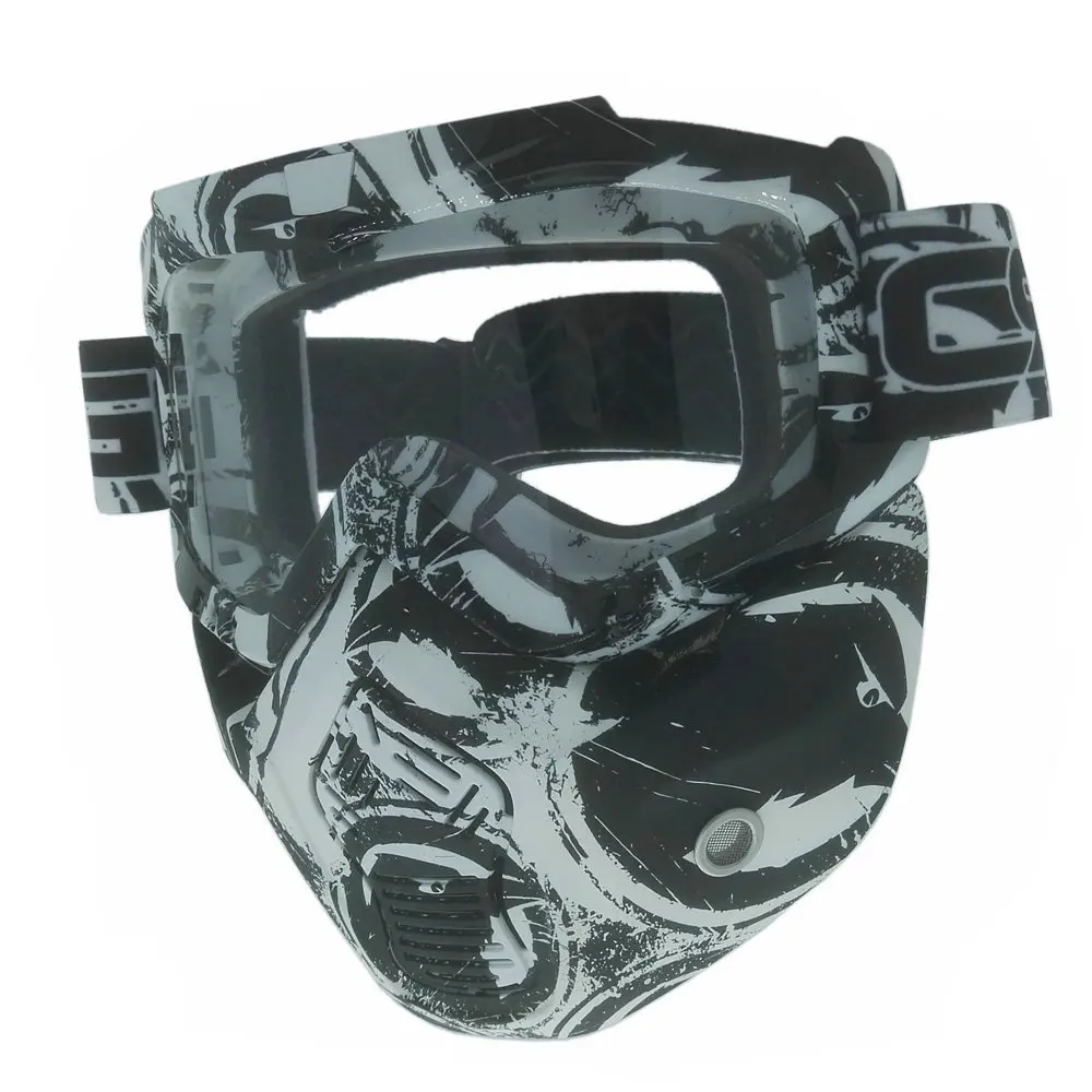 Мотоциклетный шлем очки разборные очки визор Лыжный Сноуборд Мотокросс Oculos Gafas для открытого лица полушлем для мотоцикла - Цвет: 1