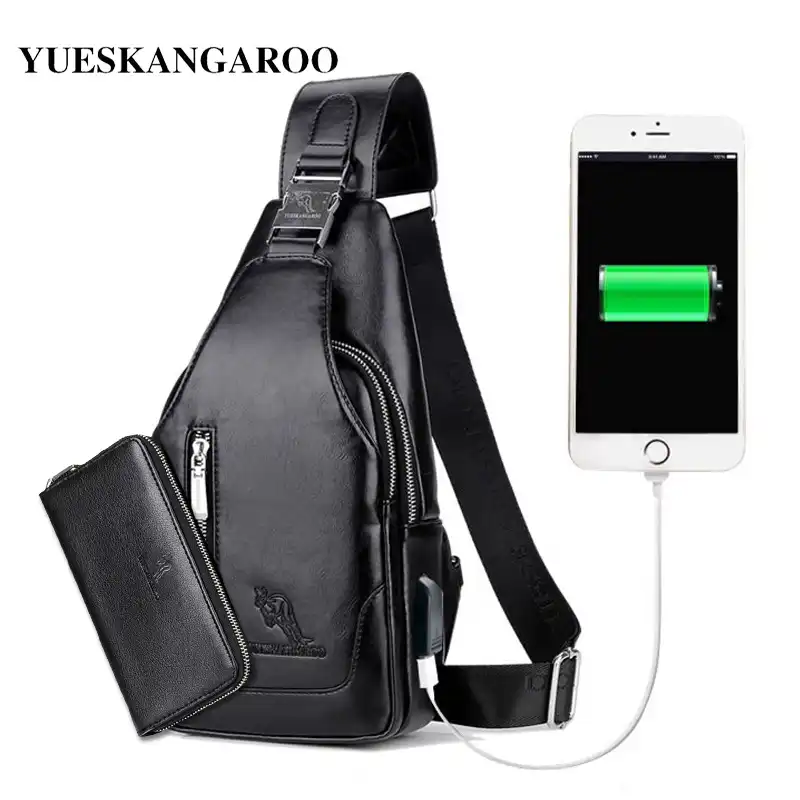 mens chest bag leather