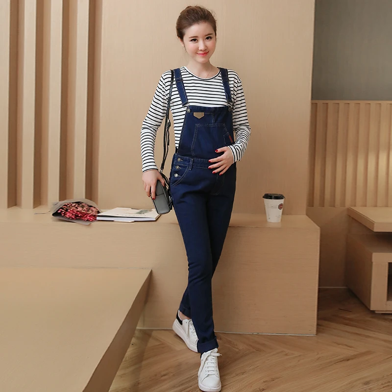 

Autumn Maternity Jumpsuits Fashion Pregnancy Clothes Elasticity Jeans Overalls Braces Pants For Pregnant Women Loose Clothing