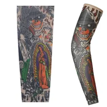 Езда на велосипеде ботильоны для верховой езды спортивные с длинными рукавами и принтом «Татуировка», активного отдыха на улице Для мужчин нейлоновая эластичная для рук с защитой от ультрафиолета одежда длинным рукавом Детская летняя нарукавник в Корейском стиле 1 шт