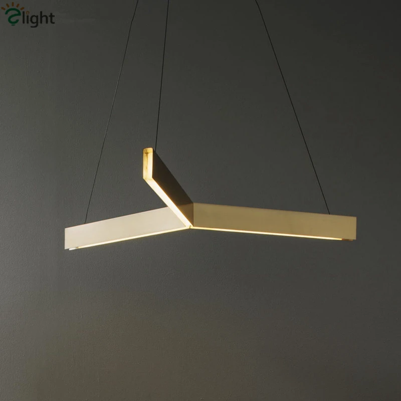 

Post Modern Resident Gold Led Tri Pendant Light Foyer Led Triangle Hanging Light Adjustable Led Suspension Lamp