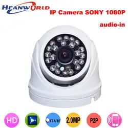 Heanworld HD IP камеры Sony 1080 P Поддержка аудио в 24 шт. ИК-светодиодов 2.0MP ночное видение камеры видеонаблюдения водонепроницаемый металлический