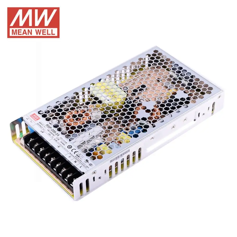 PFC Функция оригинальный бренд MEAN WELL представляет RSP 200W переключение Питание 12 V 24 27