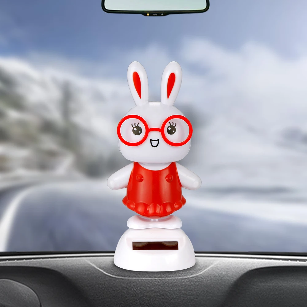 Car Ornaments Cute Dancing Swinging Head Rabbit Doll Automobile
