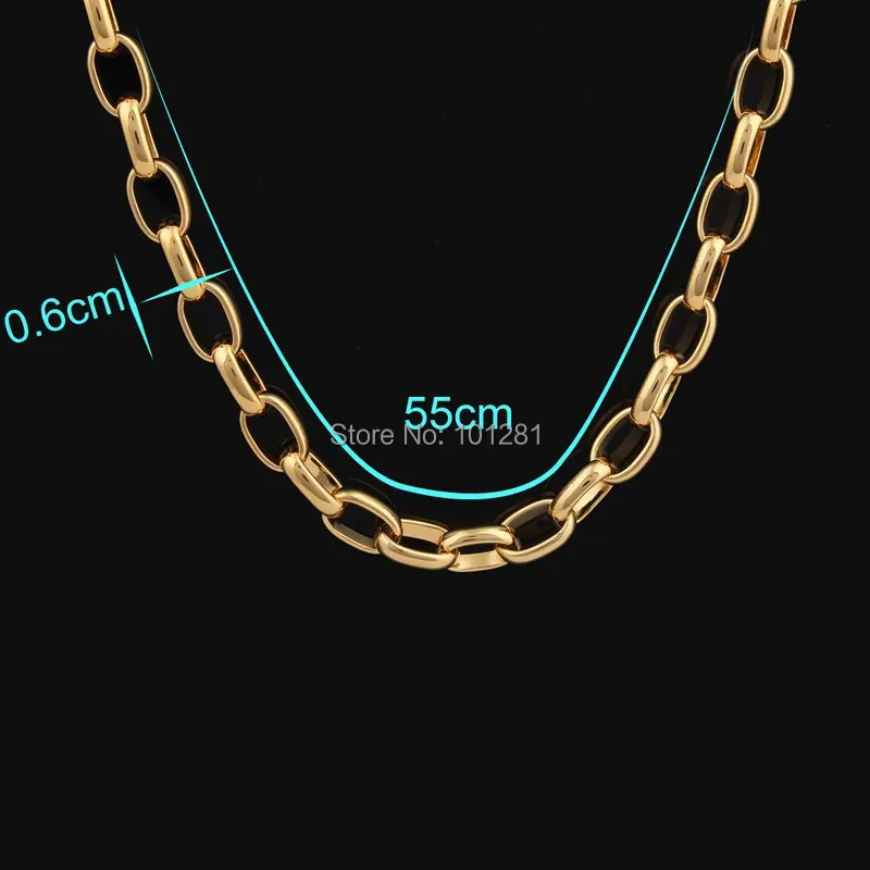 JH 2019 новый золотой цвет 6 мм эллиптическая цепочка 55 см ожерелье модный бренд