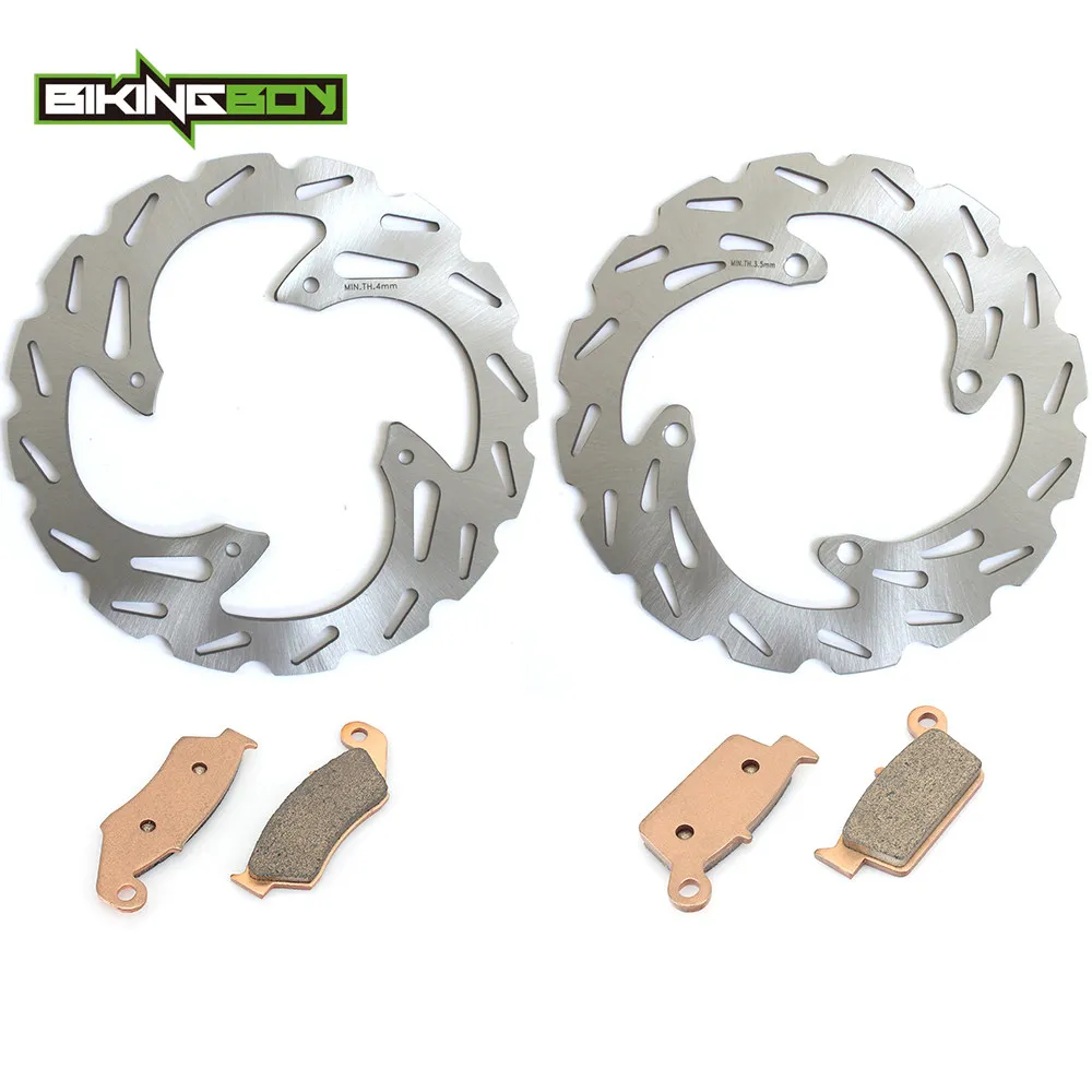 

BIKINGBOY Front Rear Brake Discs Rotors Disks + Pads for Kawasaki KX250F KX450F 2006-2014 KXF 250 KX-F 450 07 08 09 10 11 12 13
