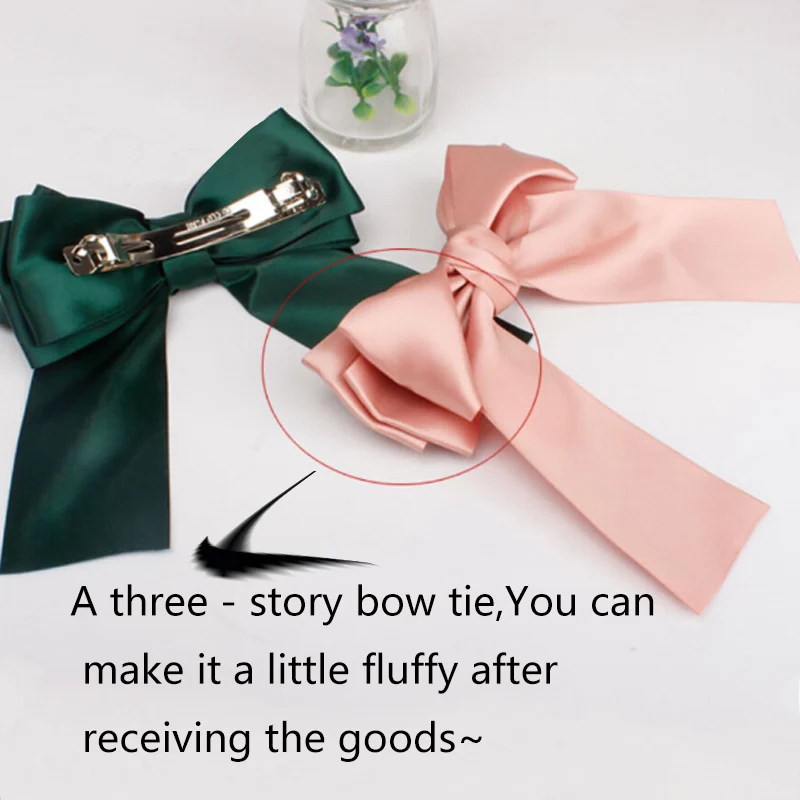 Fashion Ribbon Bow Hairclips Charming Large Casual Hairpin Boutique Cute Women Girls Bowknot Hair Accessories