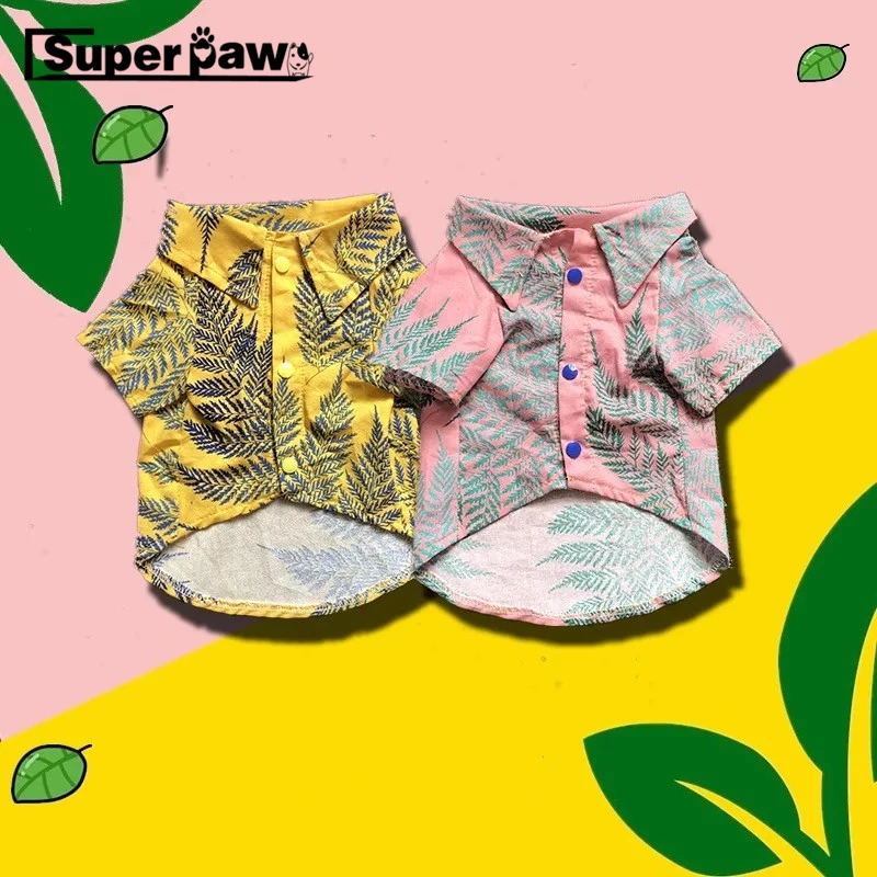 

Tide Brand Hawaiian Flower Shirt for Dogs Dog Puppy French Bulldog Summer T-shirt Pet Clothes Pug Pets Clothing Costume GZC12