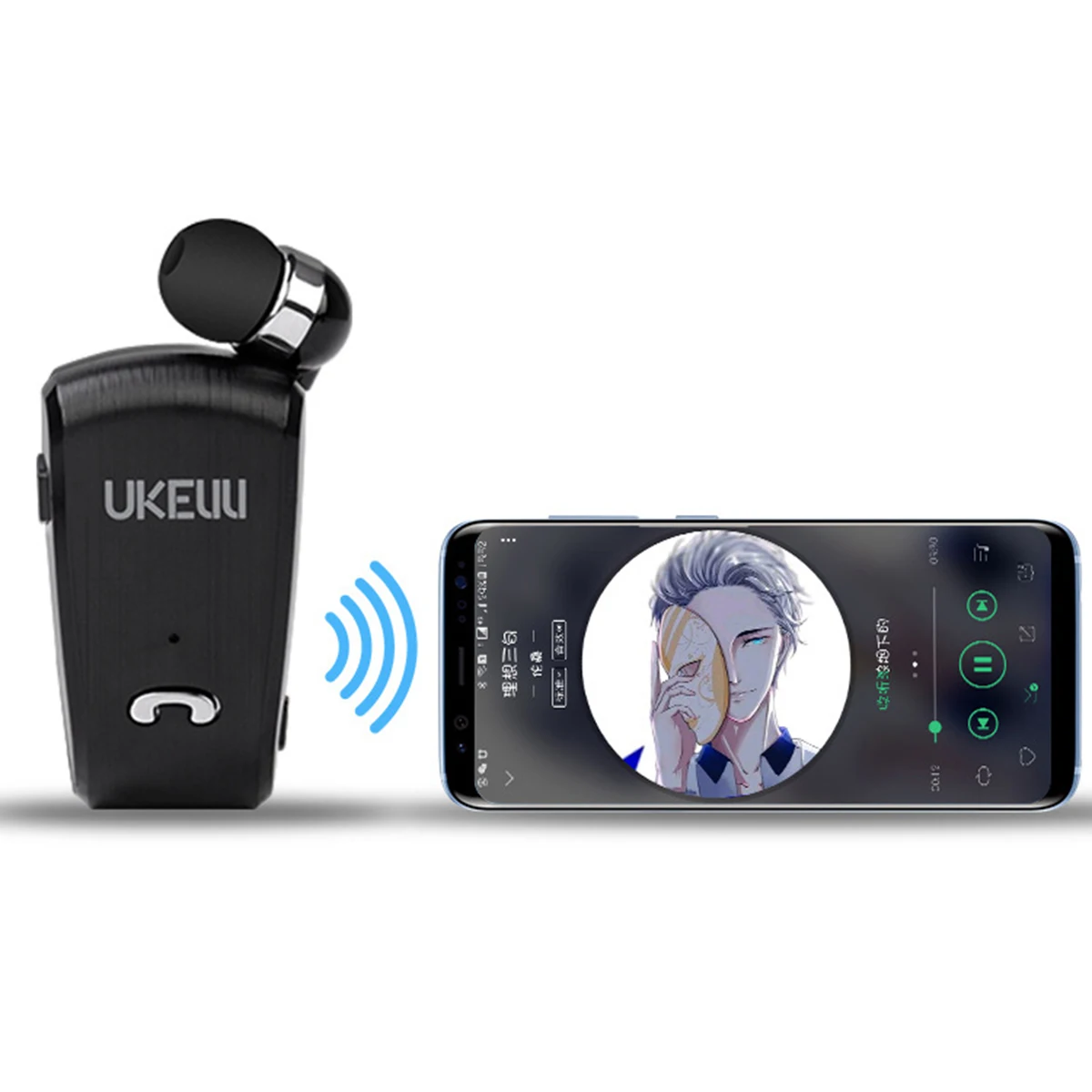 Fineblue UKELILI UK 890 Mini Portable Clip on Wireless Bluetooth Earphone Headset In Ear Hands Free Earphone