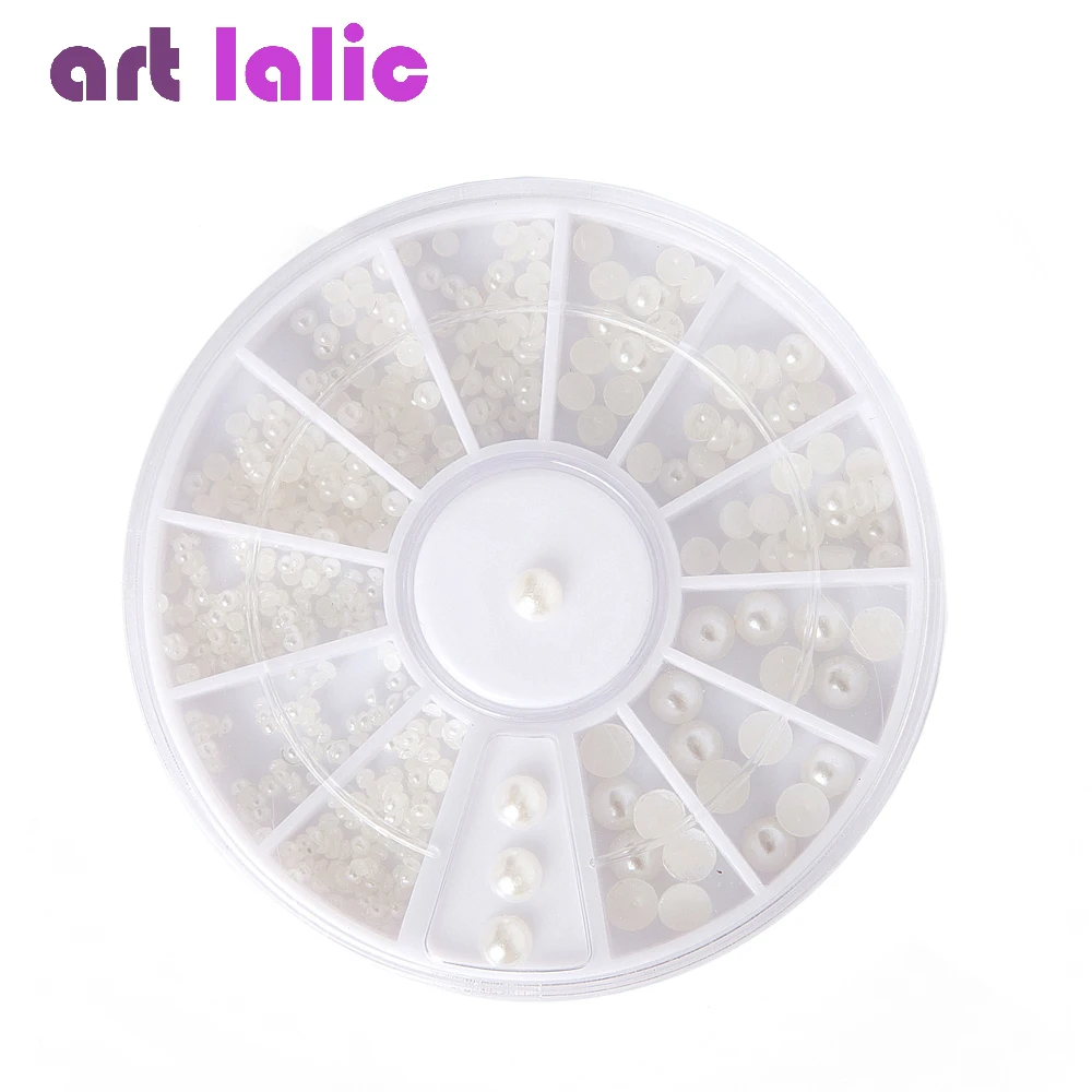 

Nail Art Pearl Hot Sale 3 Different Sizes White Pearly Beads Decoration DIY wheel Wholesales Manicure Tools