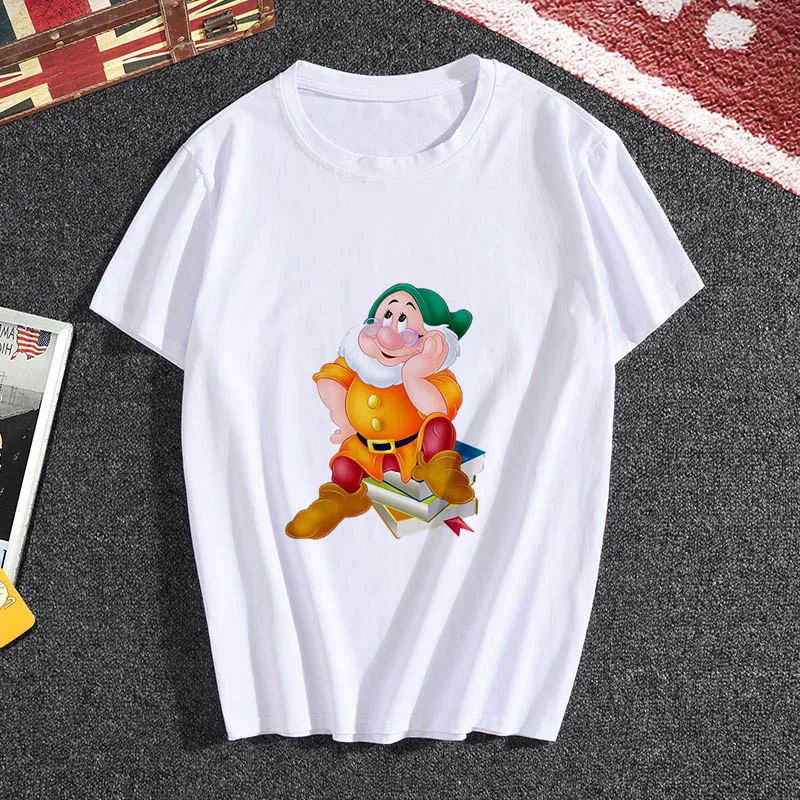 Летняя новая футболка для женщин с принтом «Семь гномов», милая Футболка Harajuku, модная повседневная женская футболка kawaii, топы, одежда - Color: YH-1682