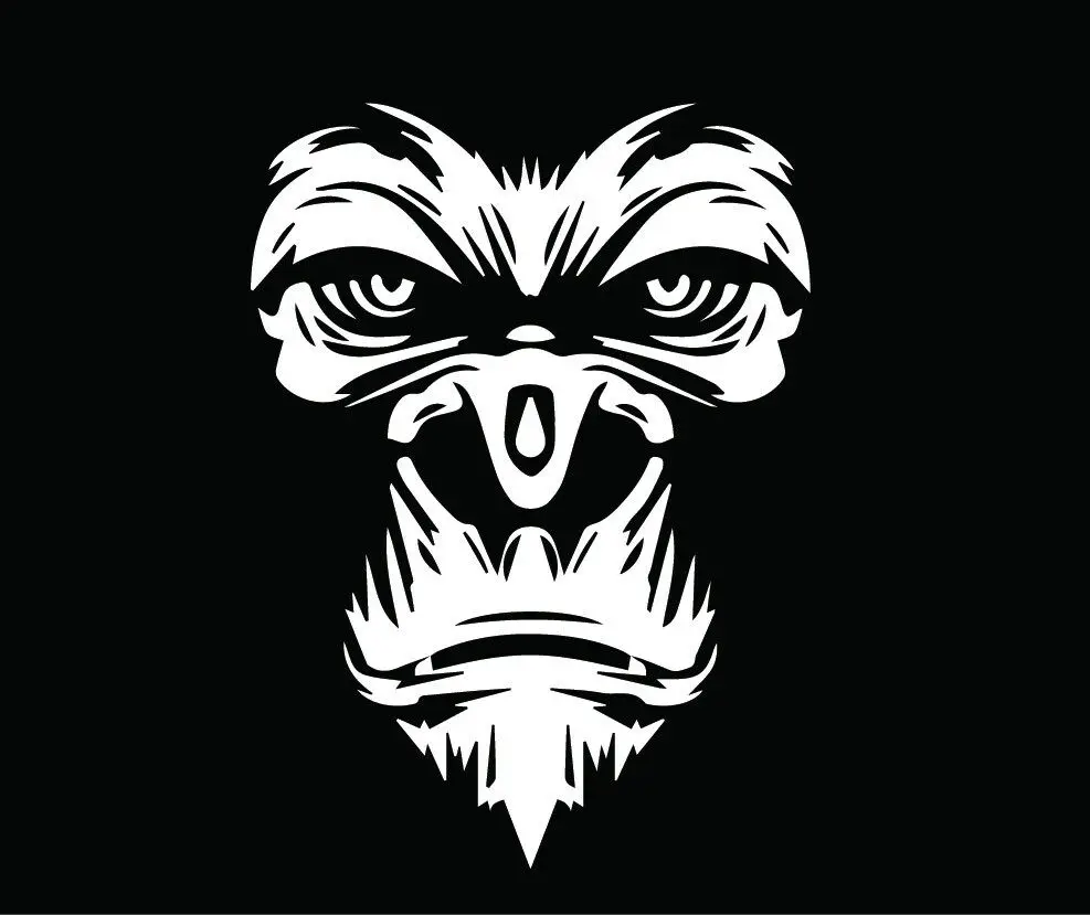 

Gorilla Face Decal Window Bumper Sticker Car Decor Monkey Ape Head Zoo Animal Car Stickers Length 14.5cm
