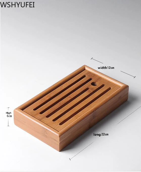 Бамбуковый чайный поднос, твердая бамбуковая чайная доска, кунг-фу, чайные инструменты для чашки, чайный горшок, лоток для ремесел, китайский чайный сервиз