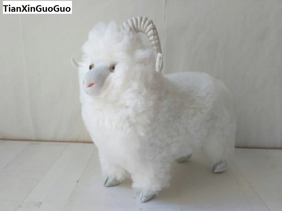 

large 23x20cm simulation white sheep hard model polyethylene&furs sheep prop,home decoration gift s1672