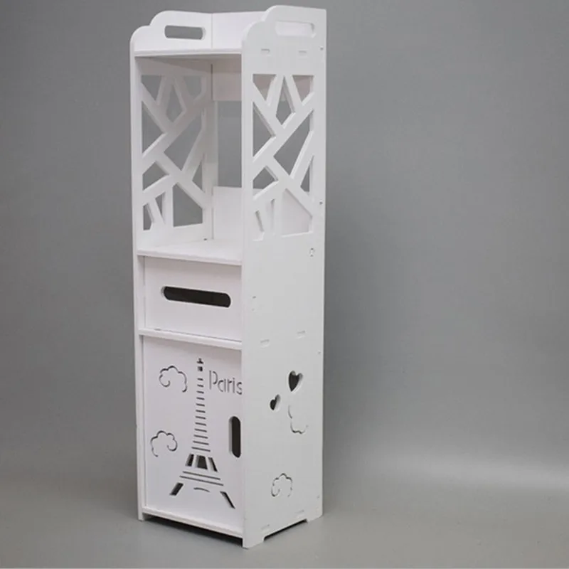 

Minimalist Floor Mounted Nightstands DIY Mini PVC Storage Cabinet Bedside Box of Modern Toilet Storage Bathroom Shelf Nightstand