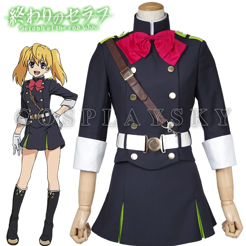 

Seraph of the End Owari no Serafu Mitsuba Sangu Outfit Uniform Dress Cloak Cosplay Costume