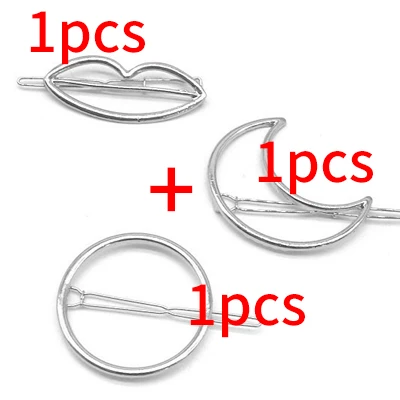 1/2/3 предмета, модная Заколки для волос для Для женщин девушки корейский стиль заколки для волос с геометрическим рисунком заколки нарисованной длинноволосой девочкой; аксессуары для волос; ручки Головные уборы - Цвет: 3pcs