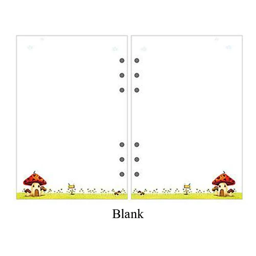 Горячая Новинка милый A5/A6/A7 блокнот наполнитель бумага s креативный 6 отверстий спираль наполнитель бумага для Filofax Binder школа планирования поставки - Цвет: Blank
