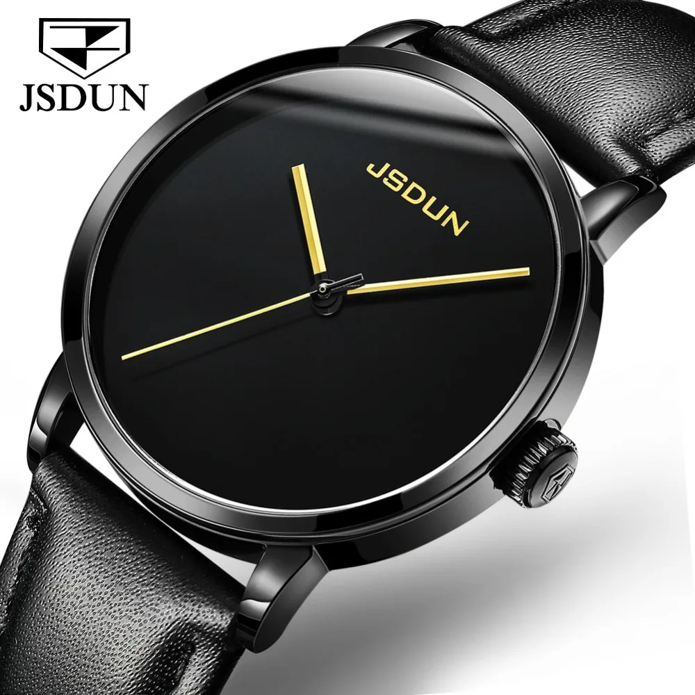 

JSDUN Brand Mechanical Watches Fashion Automatic Watch Men 30M Waterproof Mens Clock Vintage Leather Strap Wristwatch kol saati