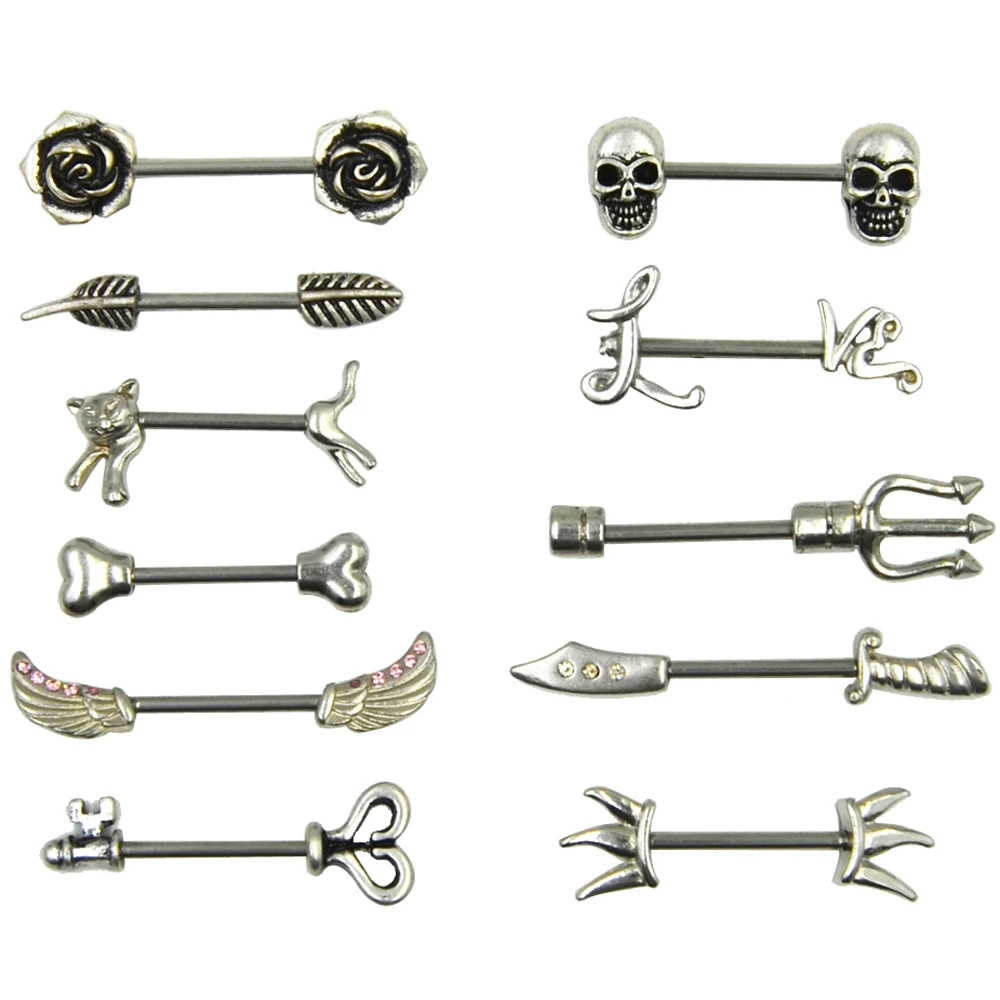 Stainless Steel Nipple Ring Piercing Barbell Body Jewelry Sparrow/Cat
