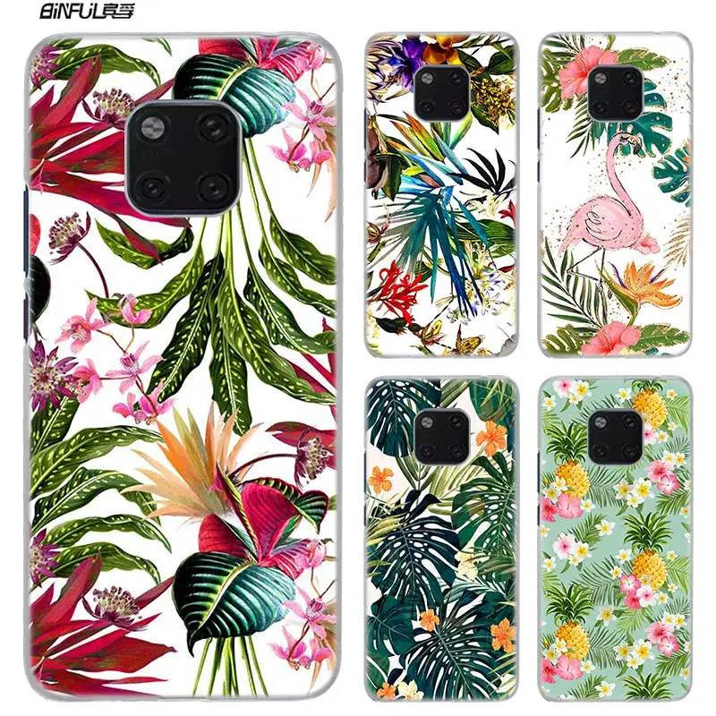

BiNFUL Tropical Flowers Hard Plastic Clear Case Cover Coque for Huawei Mate 20 10 lite Pro 20lite 20Pro 10lite 10Pro