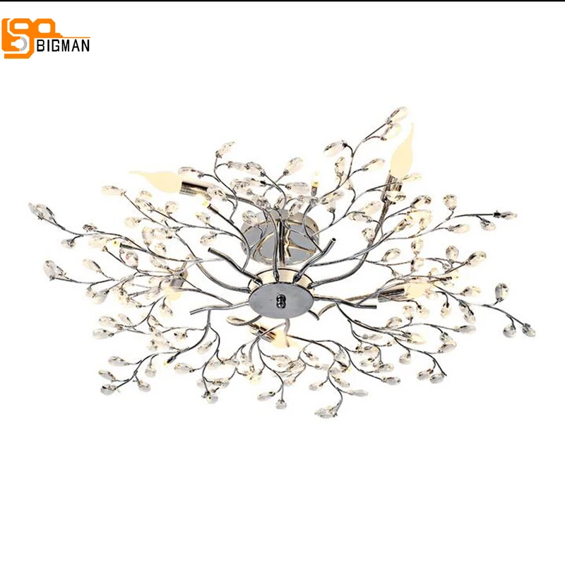 

new flower design crystal ceiliing chandelier modern lustres luminaire plafonnier living room bedroom light AC110V 220V