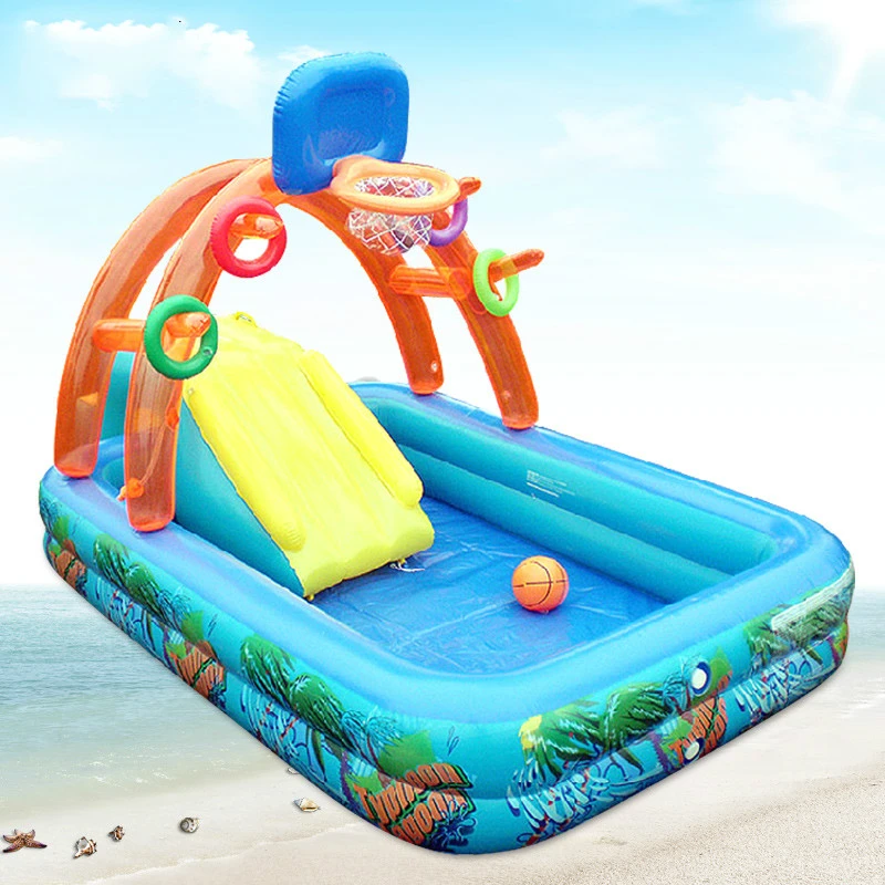 Multifonctionnel Haute Qualite Grande Piscine De Bebe Piscine Gonflable Enfants De L Eau Parc Bebe Piscine Toboggan Gonflable Chateau C01 Aliexpress