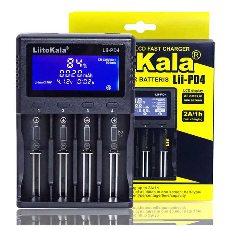 Новое устройство для зарядки аккумуляторов Liitokala Lii S2 S4 PD4 402 202 100 18650 1 2 в 3 7 AA21700