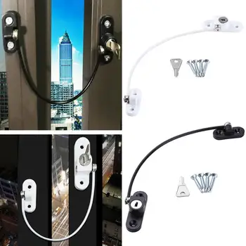 

19cm Kids Security Window Locks Children Protection Restrictor Door Stopper Straps Steel Wire Window Limiter Baby Safety Locks