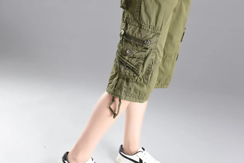 Лето 2018 для женщин тренировки брюки карго шорты для Женский длиной до колен общая черный армейский зеленый женские свободные хлоп