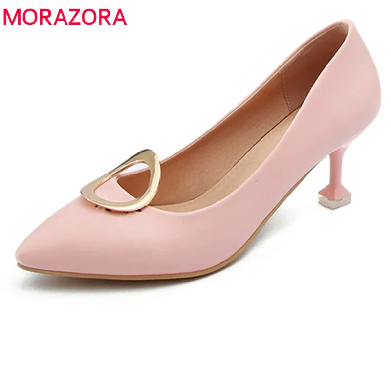 

MORAZORA 2020 new arrival women pumps spring summer pointed toe fashion ladies shoes pink sexy thin heels party wedding shoes
