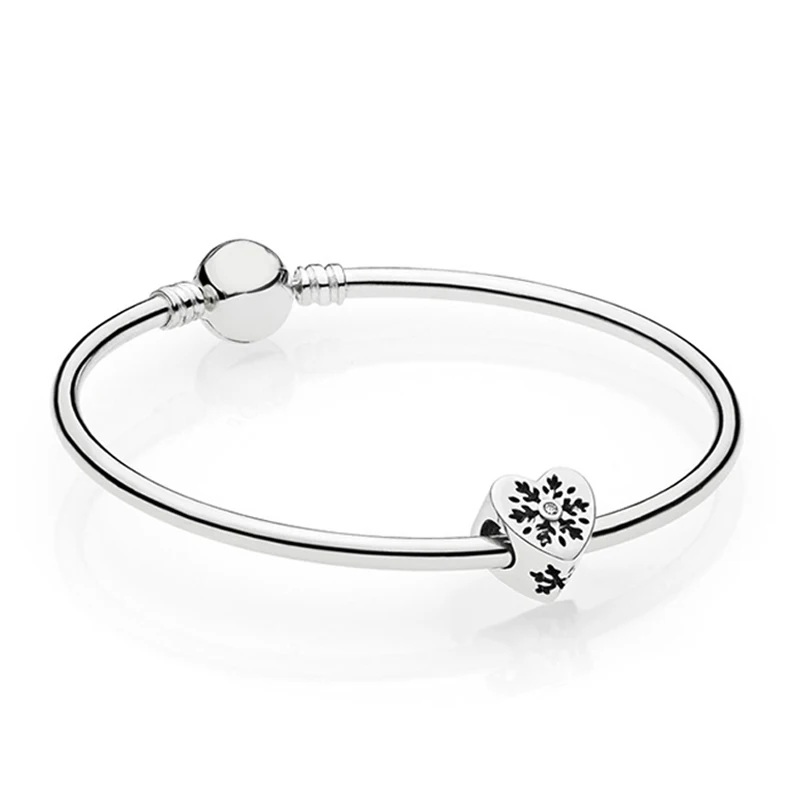 

NEW 100% 925 Sterling Silver 1:1 Original Snow Heart Bracelet Gift Set Jewelry Women Luxury Dealer Store